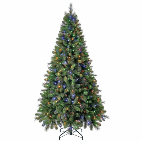 AURIO 7.5 Ft. Pre Lit LED Spruce Artificial Christmas Tree With 1200 Warm White Starry Twinkling Lights AU IT75 1250 1200WWT   The Home Depot