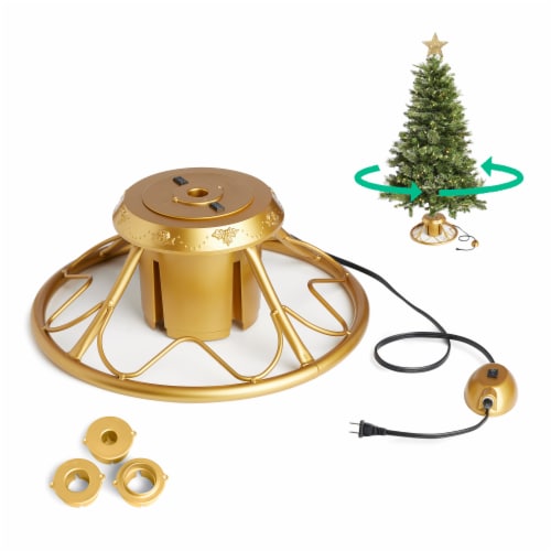 Home Heritage 11.75 Inch Artificial Holiday Tree Rotating Metal Stand