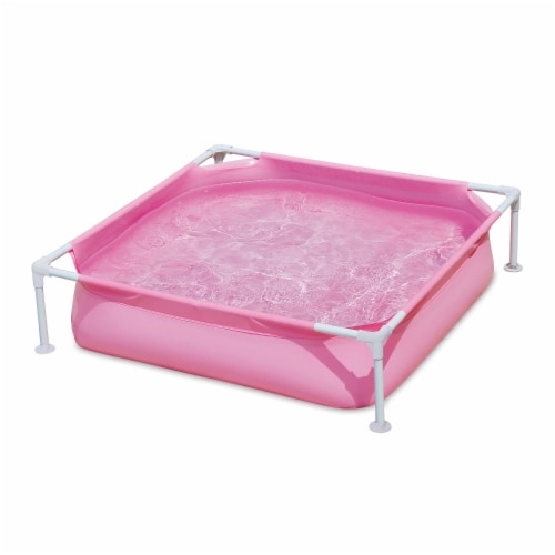Summer Waves Small Plastic Frame 4ft x 4ft x 12in Kiddie Swimming Pool Pink 1 Piece City Market