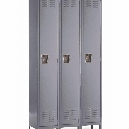 Hallowell Wardrobe Locker,Lvrd,3 Wide, 1 Tier,Gray  U3558-1HG Perspective: front
