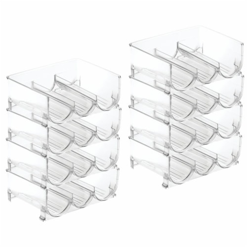 mDesign Plastic Stackable Water Bottle Storage Organizer Rack- 8