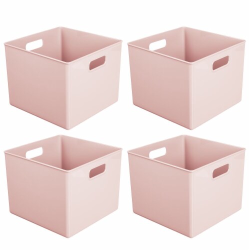 mDesign Plastic Cube Storage Bins Organizer Basket Containers, 4