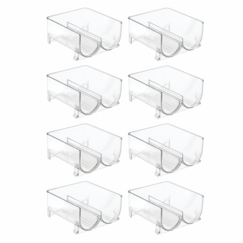 mDesign Plastic Stackable Water Bottle Storage Organizer Rack - 8.06 x  11.51 x 3.99, 8 Pack, Clear