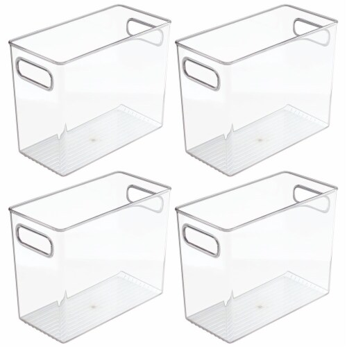 mDesign Plastic Bathroom Storage Organizer Basket Bin - Clear