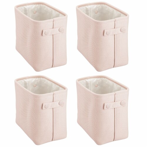 mDesign Cotton Fabric Bathroom Storage Organizer Bin Tall 4 Pack