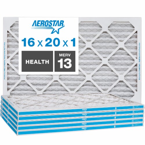 Aerostar 16x20x1 MERV 13 Health Air Filter Box of 6 16x20x1
