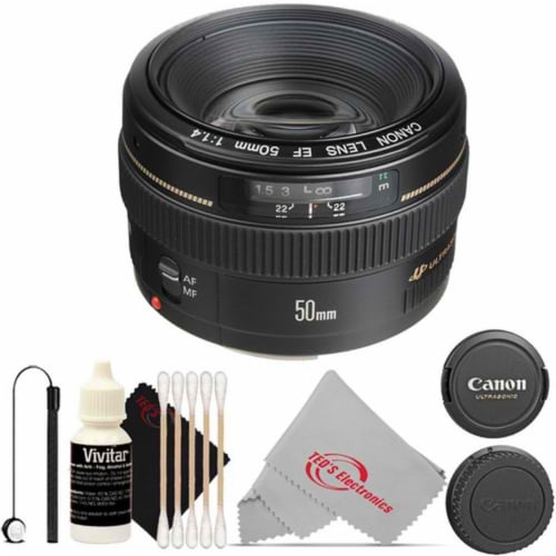 Canon Ef 50mm F/1.4 Usm Lens With Cap Holder And Cleaning Kit, 1