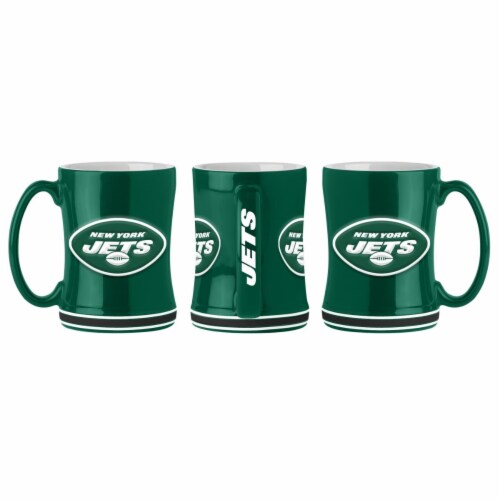 Logo Brands New York Jets Sculpted Relief 2019 Coffee Mug Perspective: front