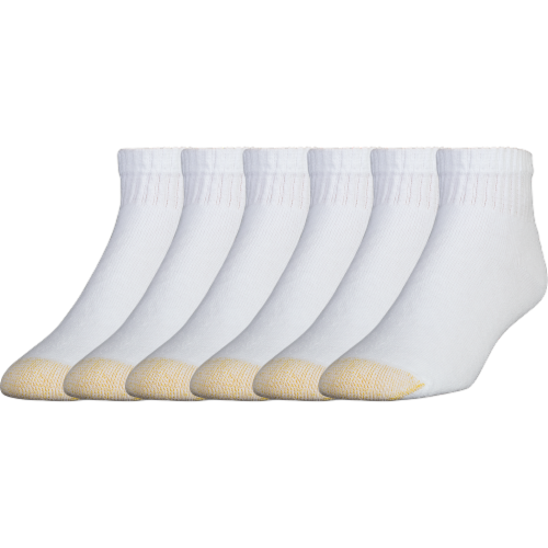 Gold Toe Large Quater Socks - White Perspective: front