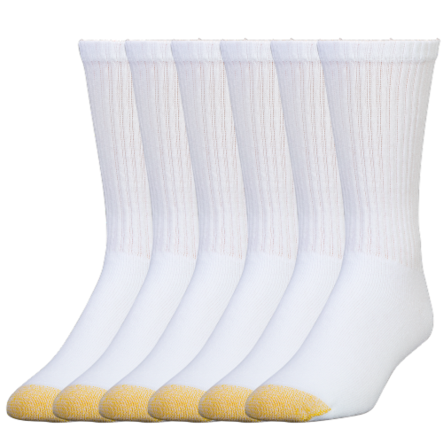 Gold Toe King Crew Sock Pack - White Perspective: front
