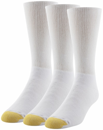Gold Toe Non-Binding Crew Socks - White Perspective: front