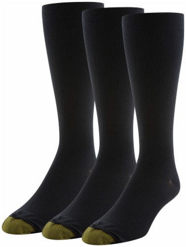 Gold Toe GM1023R03-001 Wellness Mild Compression Over The Calf - Black Perspective: front