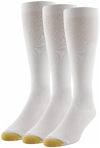 Gold Toe GM1023R03-170 Wellness Mild Compression Over The Calf - White Perspective: front