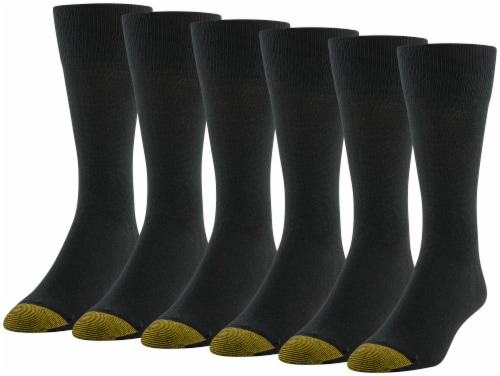 Gold Toe GM1050R06 Cambridge Crew Flat Knit - Black Perspective: front
