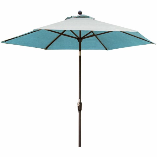 Traditions 11&#39; Market Umbrella - Blue Perspective: front