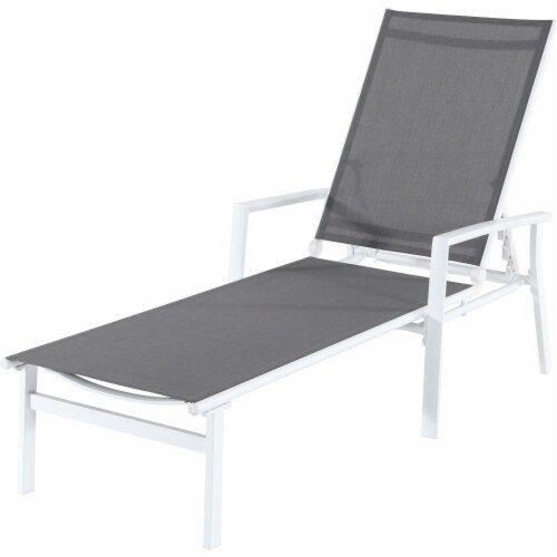 Aluminum Sling Chaise Lounge White/Gray, 1 Kroger
