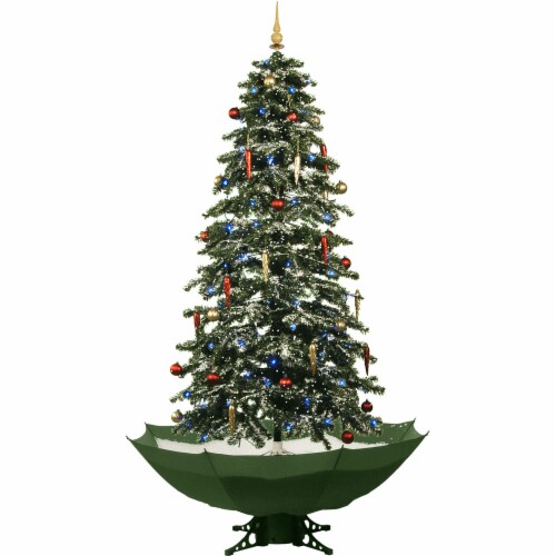 Fraser Hill Farm Let It Snow Musical Artificial Christmas Tree with White LED String Lighting Perspective: front