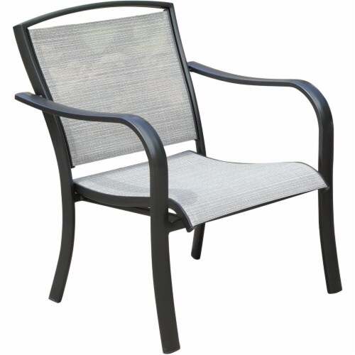 Hanover FOXHLSDCHR-1GMASH Foxhill All-Weather Commercial-Grade Aluminum Lounge Chair with Sun Perspective: front