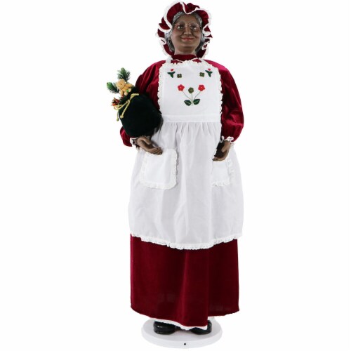 Fraser Hill Farm African American Dancing Mrs. Claus Doll Perspective: front