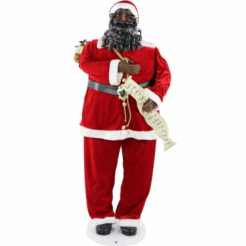 Fraser Hill Farm African American Dancing Santa Doll Perspective: front