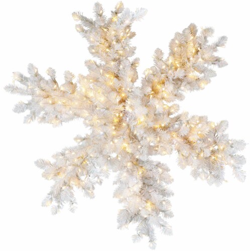 Fraser Hill Farm Icy Fir Snowflake with Pure White LED Lights Perspective: front