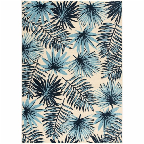 Hanover Indoor/Outdoor Tropical Palm Leaf Rug Perspective: front