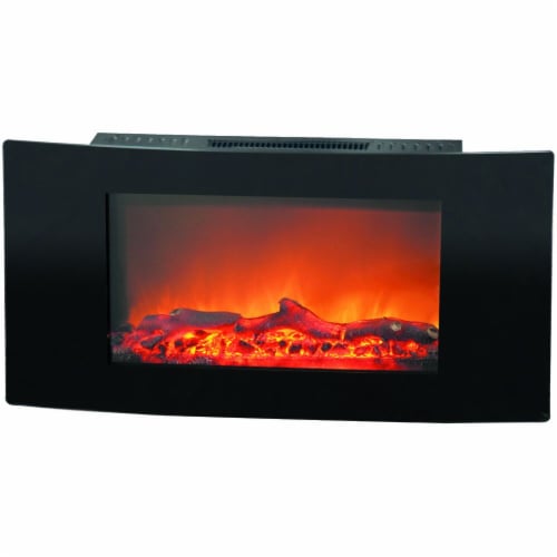 Cambridge Callisto Curved Wall Mount Electric Fireplace Perspective: front