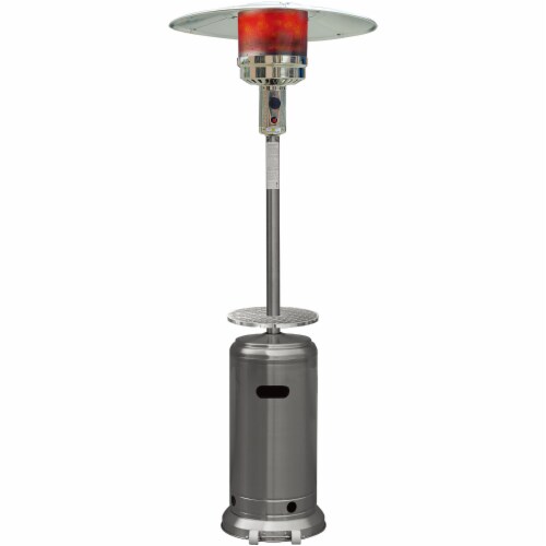 Hanover BTU Stainless Steel Propane Patio Heater - Silver Perspective: front