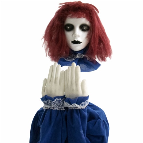 Haunted Hill Farm Animatronic Haunted Doll Halloween Decoration Perspective: front