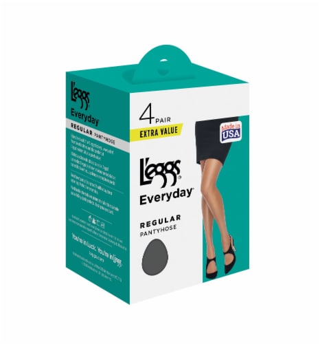 L'EGGS® Everyday Regular Panty with Sheer Toe - Off Black, 4 ct - Fred Meyer