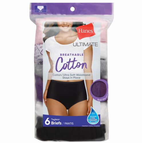 Hanes® Ultimate Breathable Cotton Tagless® Brief Underwear, 6