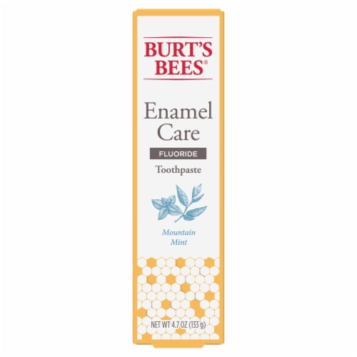 Burt's Bees Mountain Mint Enamel Care Flouride Toothpaste Perspective: front
