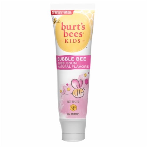 Burt's Bees Kids Natural Flavor Fluoride Free Bubble Bee Toothpaste Perspective: front