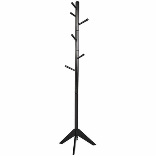 Benzara Contemporary Style Hall Tree Coat Rack - Black Perspective: front