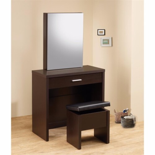 Benzara BM69565 17 x 15.75 x 11.75 in. Stylish Vanity with Hidden
