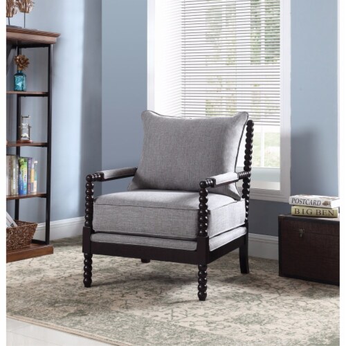 Turned Designing Accent Chair, Gray Perspective: front