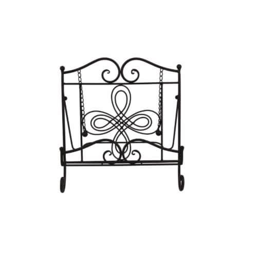 Benzara Scroll Work Design Metal Cook Book Stand, Copper Black Perspective: front