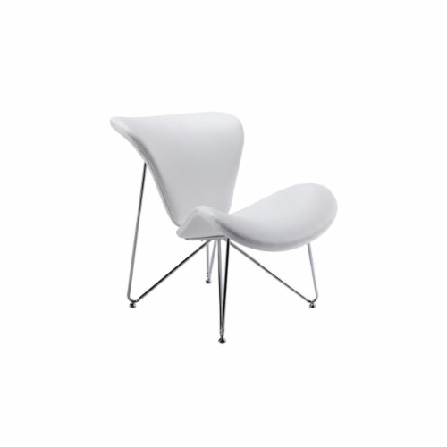 White fur chair outlet with silver legs