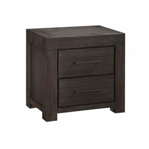 Wooden Nightstand with Two drawers, Gray Saltoro Sherpi, 1 unit Kroger