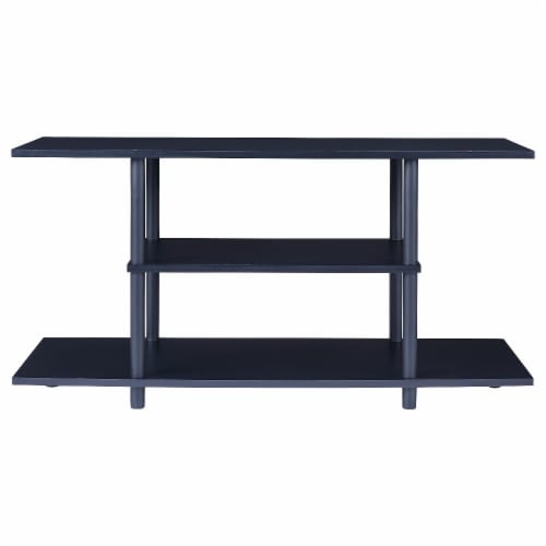 Benzara Wooden TV Stand - Black Perspective: front