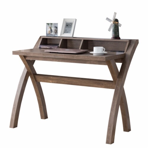 Benzara Multifunctional Wooden Desk - Brown Perspective: front