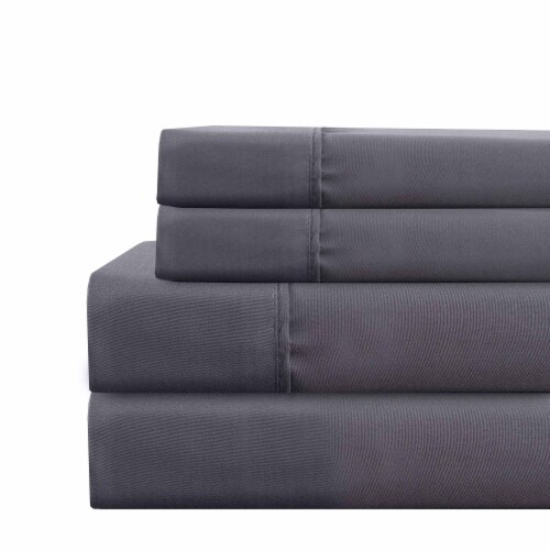 Lanester 4 Piece Deep Pocket California King Size Sheet Set The Urban Port, Gray Perspective: front