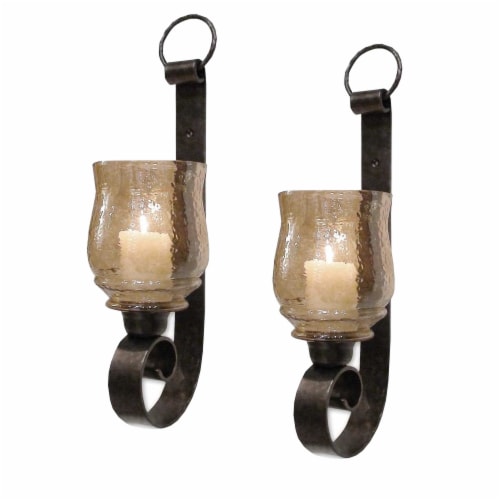 Bronze wall sconce candle holder deals