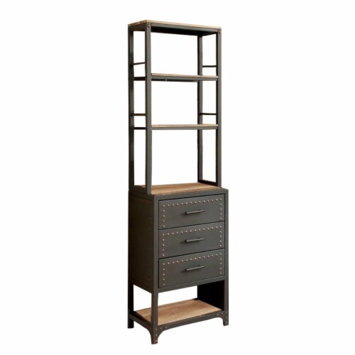 Wood and Metal Pier with Studded Accents and Storage Spaces