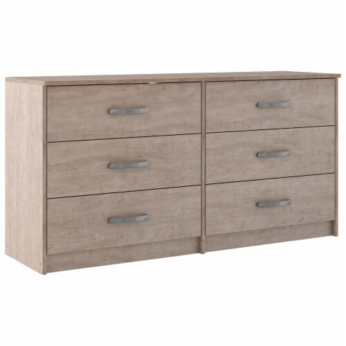 6 Drawer Wooden Dresser with Sled Base, Beige, 1 Ralphs