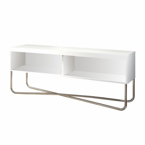 White chrome tv stand discount