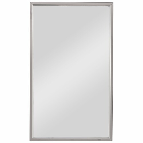 Rectangular Sleek Stainless Steel Frame Mirror, Silver, 1