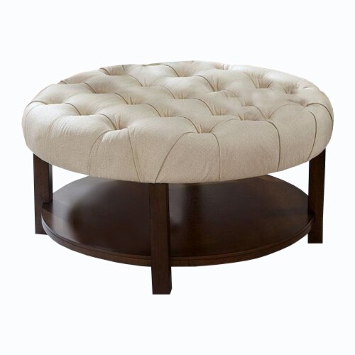 Ottoman with sales bottom shelf