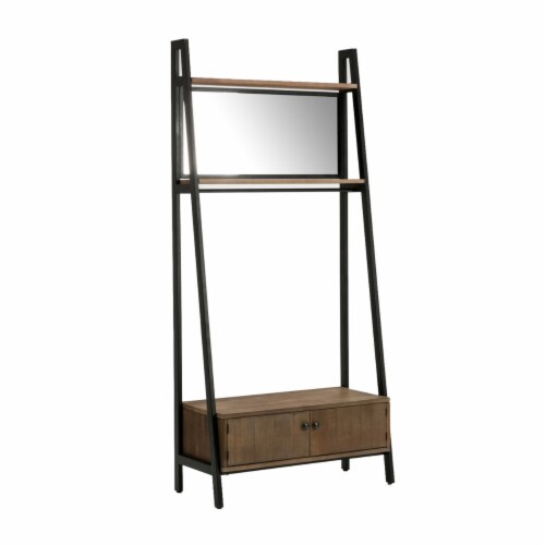 Wood and metal hall tree discount