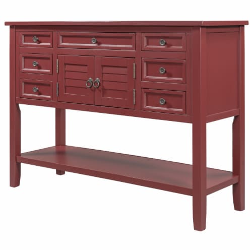 Red console table with drawers deals